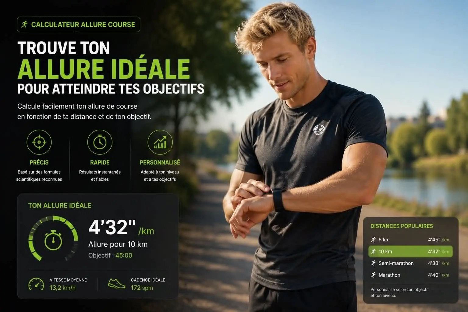Calculateur d’allure de course gratuit BeWellSports avec vitesse et temps
