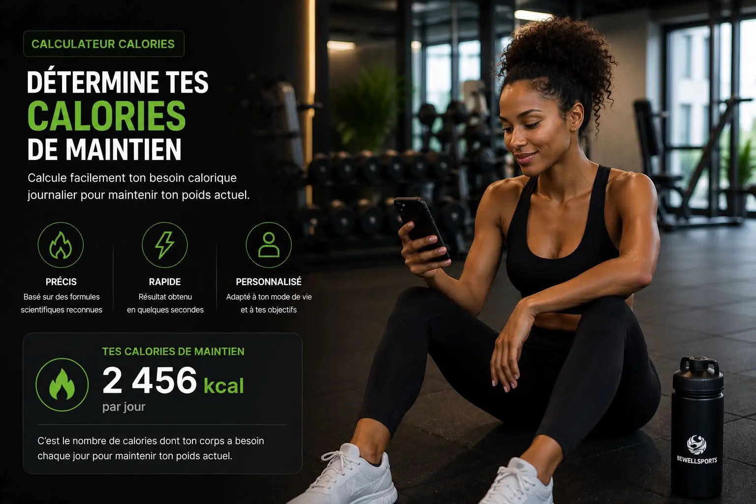 Calculateur de calories gratuit BeWellSports avec estimation journalière