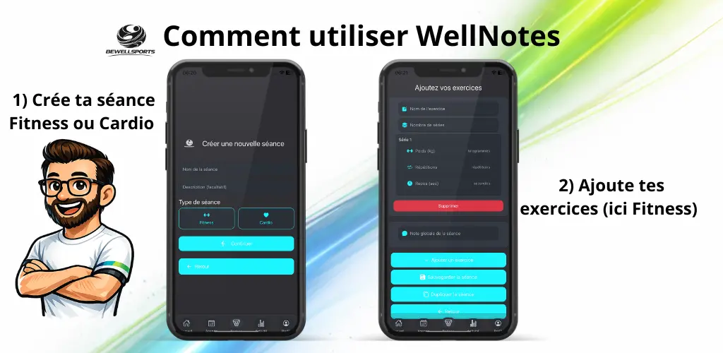 Illustration de WellNotes dans BeWellSports