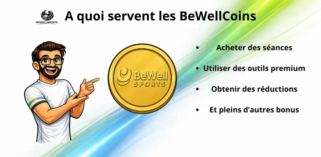 Illustration des BeWellCoins dans BeWellSports